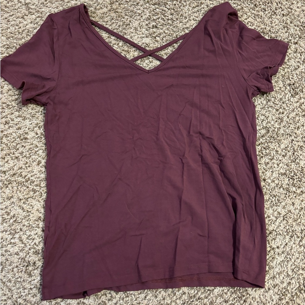 Casual Criss Cross Back T-shirt